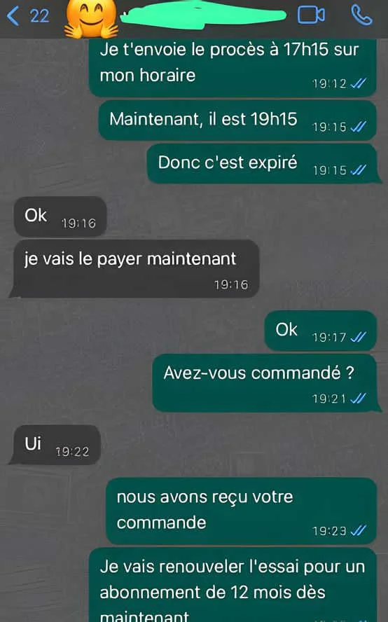 WhatsApp-beoordeling over de verlenging van een abonnement