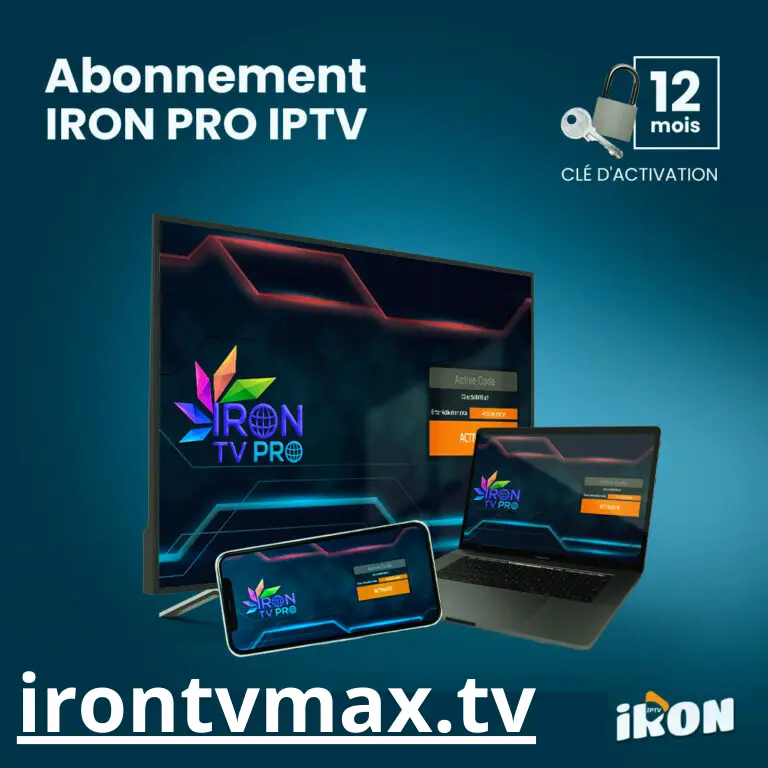 IRON TV PRO – Abonnement IPTV 12 Mois | +4 500 Chaînes & VOD 4K | Stable & Rapide 1 iron pro tv
